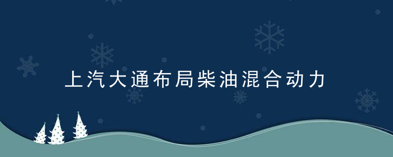 上汽大通布局柴油混合动力 以小众品类出击越野SUV市场